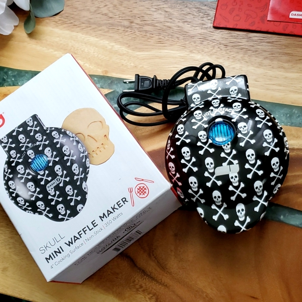 NEW! Skull 4" Mini Waffle Maker